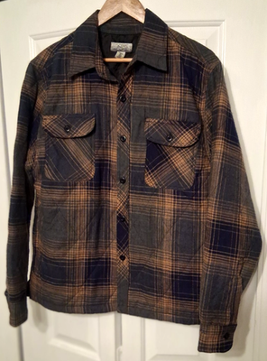 #ad #ad Ocean Coast Flannel Plaid Jacket SHIRT 2 Chest Pockets Chore M $17.50
