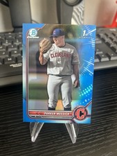 2022 Bowman Chrome Parker Messick 1st Bowman /150 Blue Refractor Cleveland