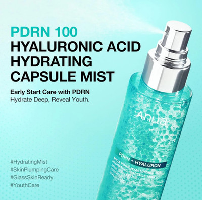 ANUA PDRN Hyaluronic Capsule Mist 100ml Hydrating Glow Facial Spray K-Beauty 2ea