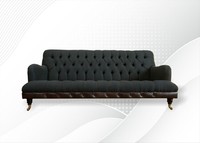 Chesterfield Schwarz Wohnzimmer Modern Design Couchen Sofa Luxus MöBel Stoff Neu
