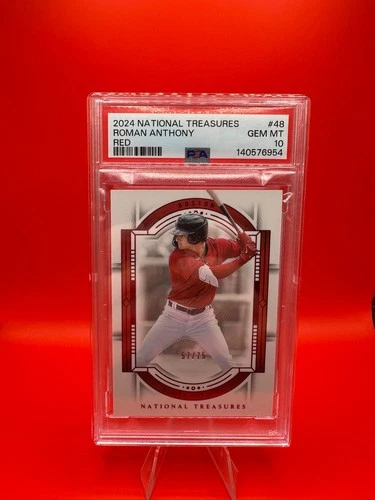 Roman Anthony 2024 National Treasures #48 Red Parallel PSA 10 /75 Pop 1!