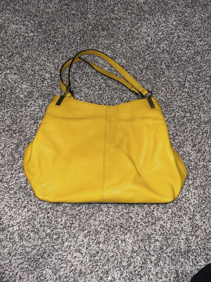 Vince Camuto Rhys Amarillo Hobo Cuero Guijarro Bolso de Hombro Cartera  Foto 2 de 4