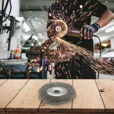 Brosse à roue en fil d'acier serti de qualité industrielle diamètre 5 pouces