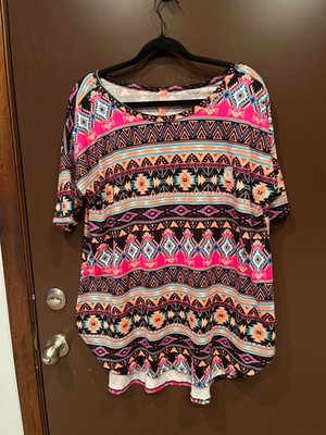 Honey Me Curvy Shirt Women's XL Short Sleeves Multicolor Made In USA