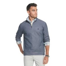 IZOD Pullover Sweater Men Medium Saltwater Relaxed Classics Quarter Zip M