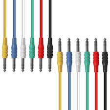 AxcessAbles 1/4 TRS To 1/4 TRS Multi-Color Balanced Stereo Patch Cables 6-Pack