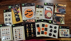 Rare Making Memories Vintage HALLOWEEN Embellishments Scrapbook Lot Brads, Charm
