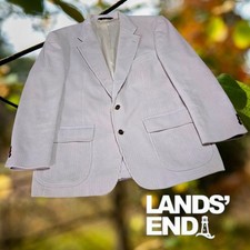 Lands End Corduroy Blazer Mens Vintage 2 Button Sport Coat Tan 44R