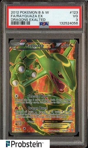 2012 Pokemon B & W Dragons Exalted #123 Rayquaza Ex FA PSA 3 VG