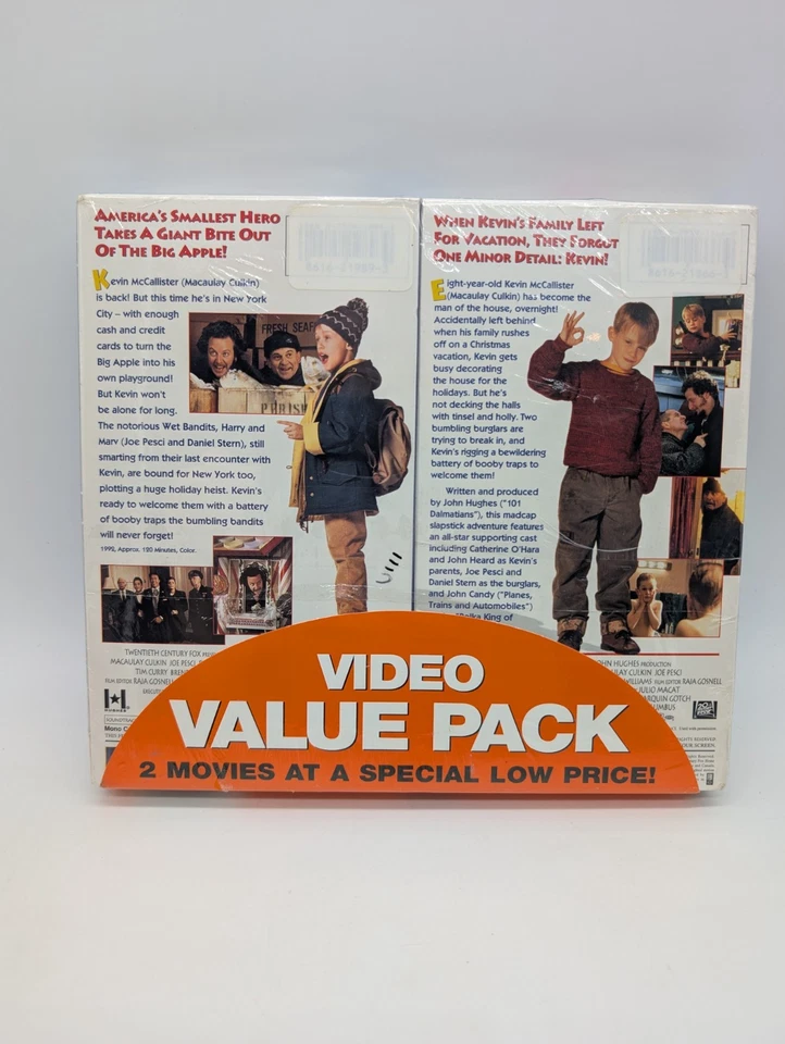 RARE Video Value Pack Double VHS Home Alone 1 & 2 *SEALED** Torn Shrink Wrap - Image 2 of 4