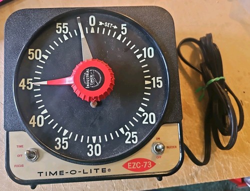 Vintage Time-O-Lite EZC-73 Large Analog Timer Photography Darkroom With Buzzer