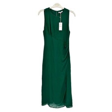 Reformation Ledger Chiffon Sleeveless Slit Midi Dress in Sycamore Green Sz 6 NWT