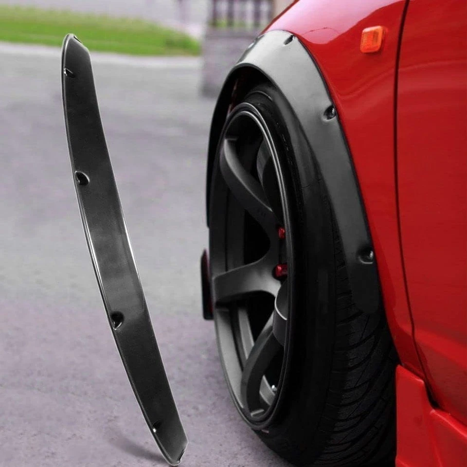 Universal Car Truck Wheel Fender Flares Cover Wide body Kit wheel arches Black Foto 3 de 4