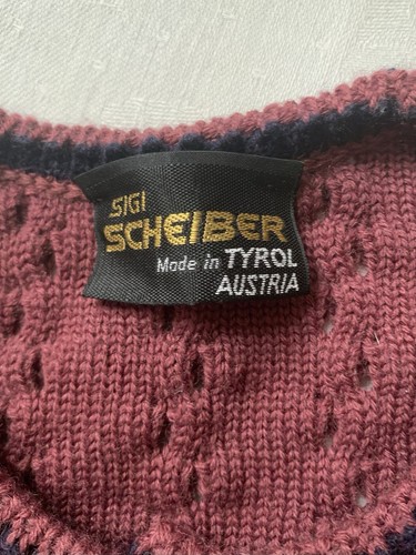 Sigi Scheiber Tyrol Rose pink embroidered wool cardigan sweater S Petite - Picture 9 of 9