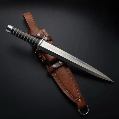 Arkansas Toothpick Dagger Handmade D2 Dagger Hunting  knife &Leather Sheath
