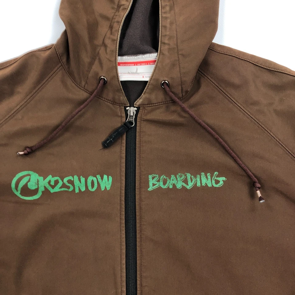 K2 Snowbaording Jacket Mens Large Brown Vintage Y2K Full Zip Softshell ** - Image 2 of 4