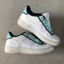 Nike Air Force 1 LV8 1 DBL Sneakers Youth 7Y White Teal Black BV1084-100 AF1