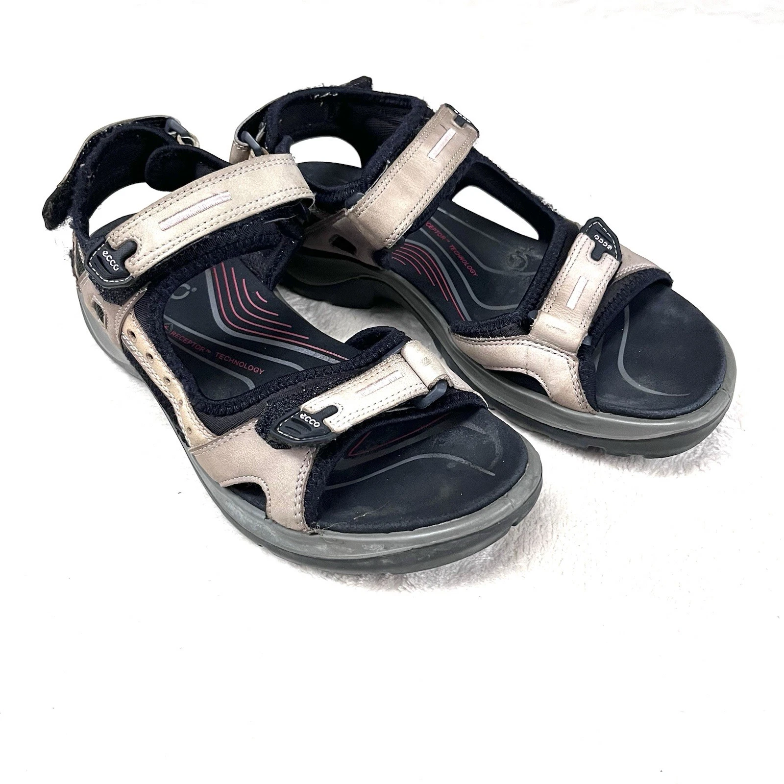 Ecco Yucatán sandali off road donna euro taglia 38 US 7 5 pelle marrone