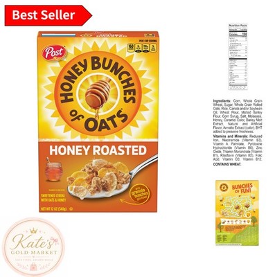 Satisfying Honey Roasted Cereal with Oats & Granola - 12oz Plant-Based Treat