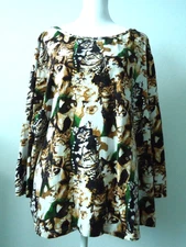Vintage Collections Etc Women's Print Cats  Sequins  Blouse 100% Cotton Size-XXL