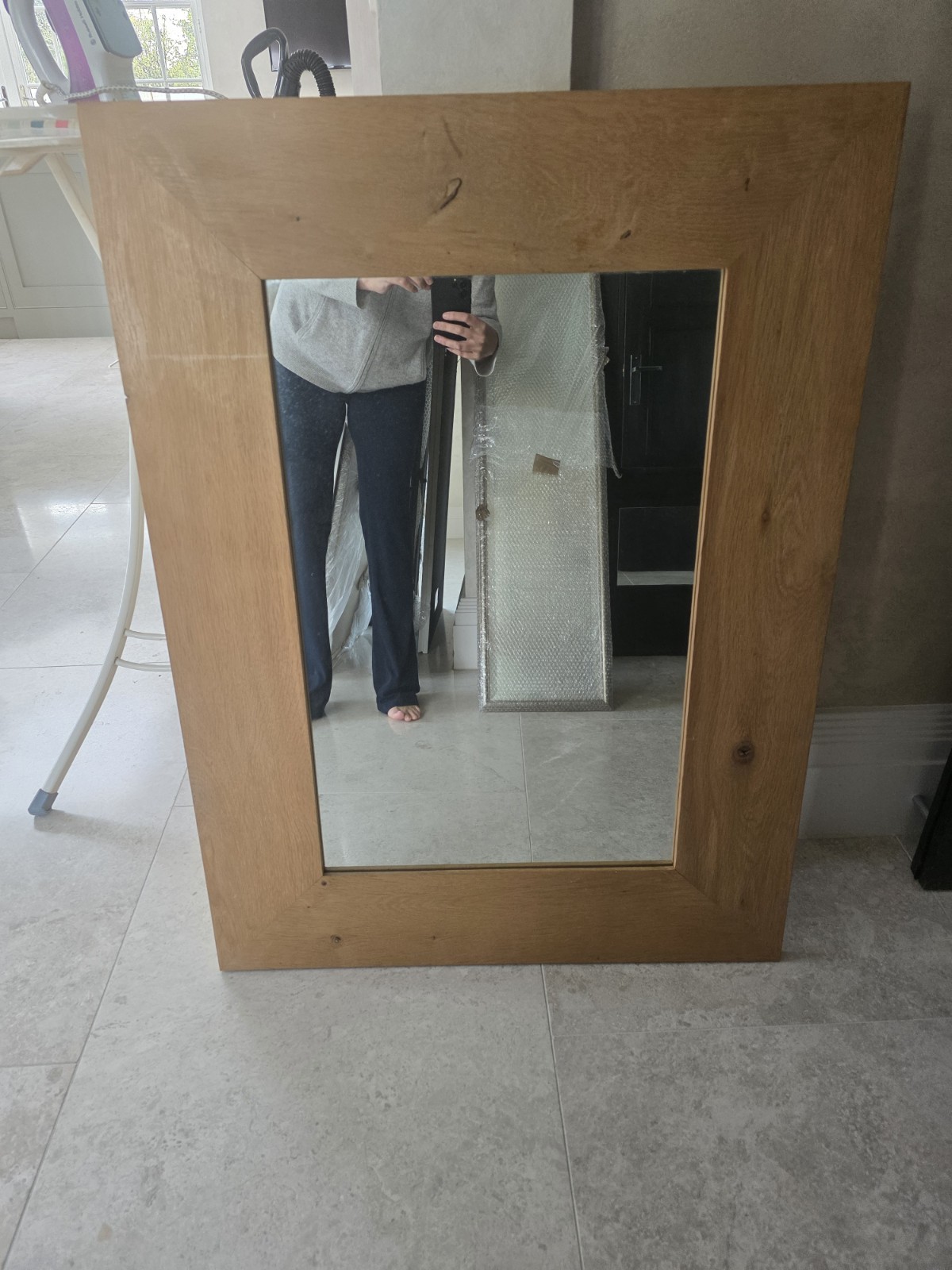 Large Oak-Framed Mirror