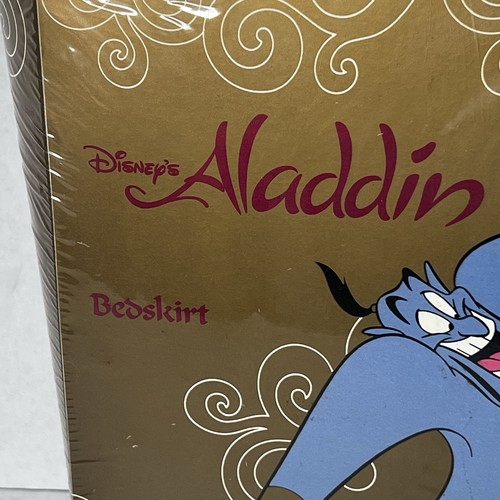 Aladdin Walt Disney VTG Twin Bedskirt 39x75” Genie, Abu, Blue Made In USA Rare - Picture 3 of 15
