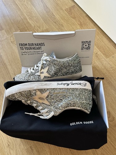 GG Sneakers Golden Goose UK 5 Women's Dreamers Silver Glitter Low Top EU 38