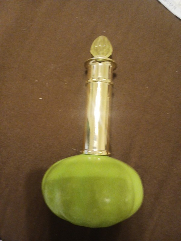 Avon Field Flowers Spray Cologne Vintage Jeannie Bottle Lime Green Jeweled Top