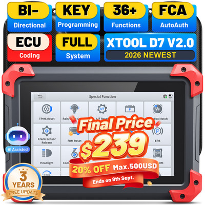 XTOOL D7 V2.0 Bidirectional Diagnostic Tool Full System OBD2 Scanner 36 Services