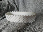 Hobnail Milk Glass Scalloped Rim Oblong Serving Dish / Planter 10" Vintage