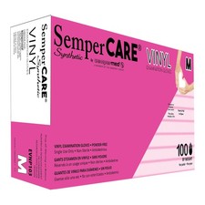 Sempermed EVNP103 Sempercare Synthetic Vinyl Exam Gloves Medium PF 100/Pk