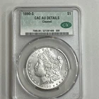 1890S Silver Morgan CAC AU Details Cleaned