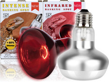 Reptile Heat Lamp, 2 Pack 75W Intense and Infrared Basking Bulbs Light for Repti