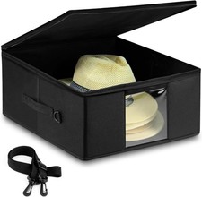 Large Cowboy Hat Storage Box, All Around Hardboard Support, Crush-Proof, Dust-Pr