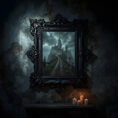 Gothic Castle Canvas Wall Art Dark Storm Skeleton Fantasy Print