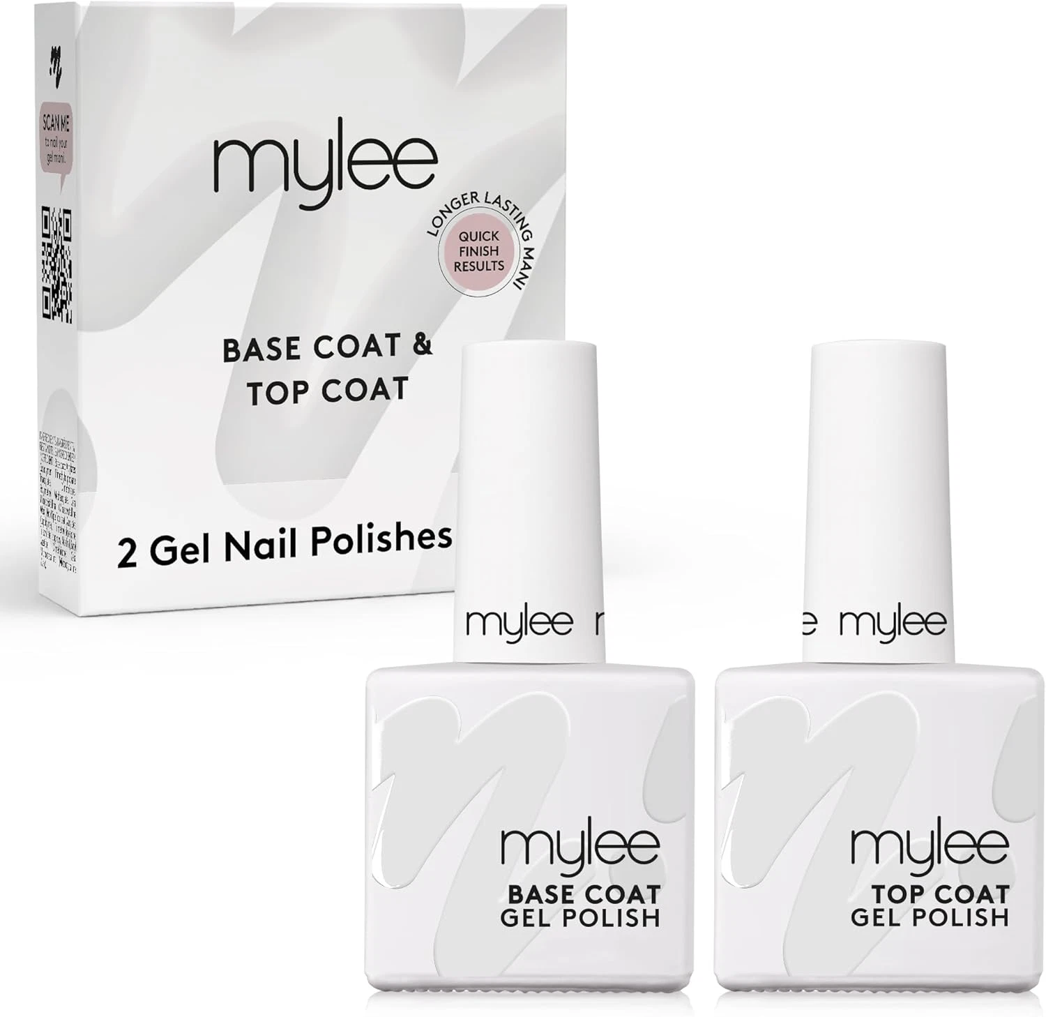 Mylee Nail Gel Polish Top & Base Coat, UV/LED Soak-Off Nail Art Manicure Pedi...