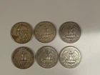 6 SILVER Quarters, 1964 and before