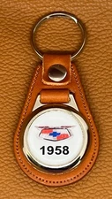 1958 CHEVY KEYCHAIN PREMIUM LEATHER 100% HIGH QUALITY