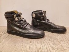 Vintage Versace Medusa Buckles Black Leather Sneaker Shoe Boot EU 39 Unisex 