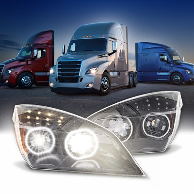 New Body Style LED Blackout Headlight for Freightliner Cascadia 2018+ PAIR