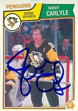 Randy Carlyle autographed Hockey Card (Pittsburgh Penguins) 1983 O-Pee-Chee #278