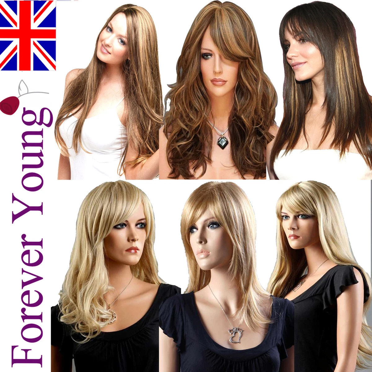 Ladies Long Blonde Full Wig Wavy Straight Fashion Wigs AMAZING