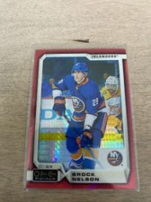 BROCK NELSON 2018-2019 OPC PLATINUM RED PRISM HOCKEY CARD # 040/199