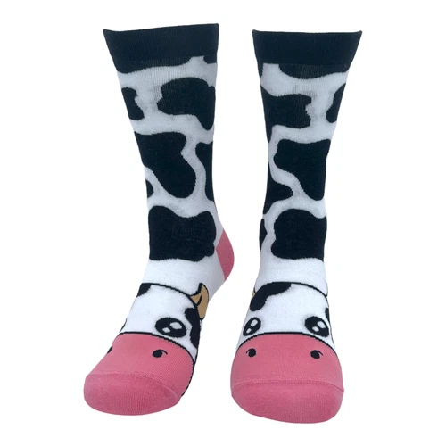 Cow Socks Funny Cute Adorable Milking Moo Cattle Footwear | ID 19865949 ...