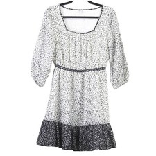 Madewell Pattern Mix Ruffle Hem Dress Garden Floral Toile Women's Size Small