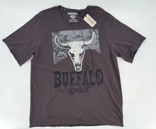 NEW Buffalo David Bitton Shirt Mens 2XL XXL Brown Graphic T-Shirt