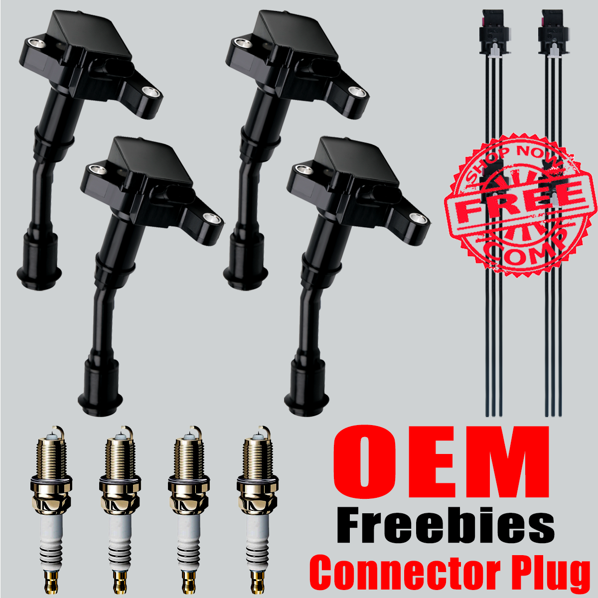 4X OEM Ignition Coil & 4X Spark Plug & w/plugs For Ford Fusion Escape 1.5L UF735