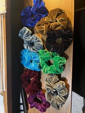 set of 9 velvet hair scrunchies NEW