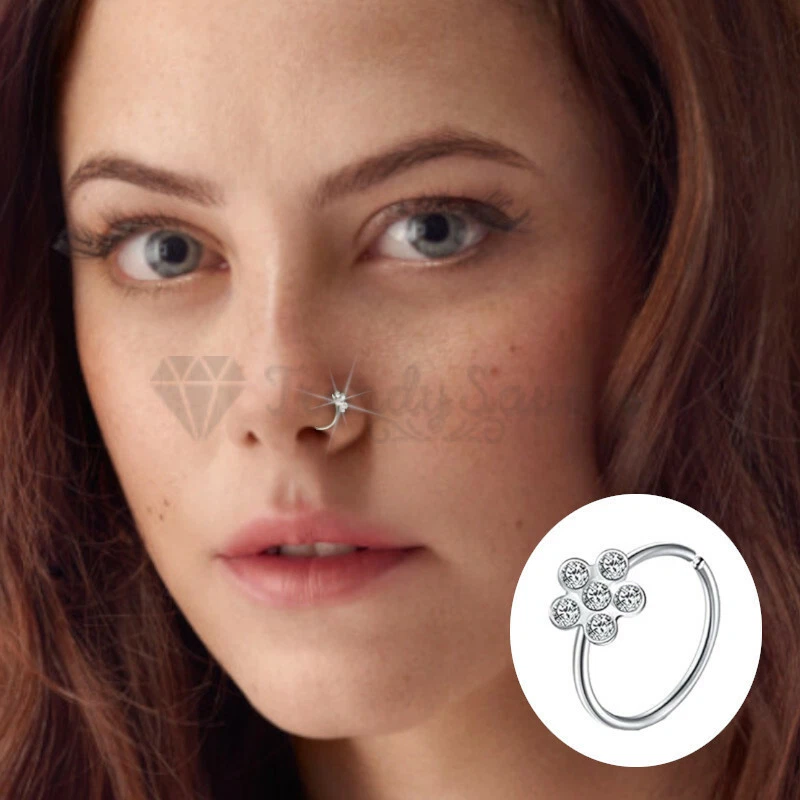 1pair Twist Nose ring hoop 925 sterling silver thin nose piercing for women  men 22 G