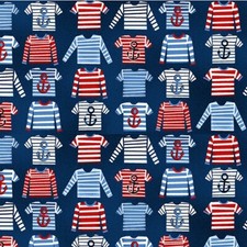 Nautical Fabric - Whale Time Stripe Sailor Shirt Navy Blue - Studio E YARD